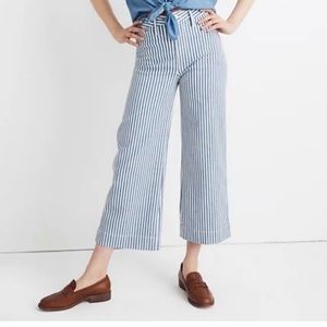 Madewell Blue and White Striped Emmet Pant